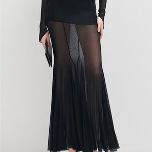 Black Sheer Maxi Skirt NWT
